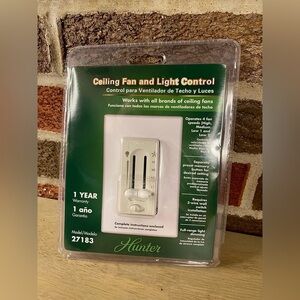 Hunter‎ 4-Speed Ceiling Fan/Light Control 27183 Preset Dual-Slide On/Off Switch